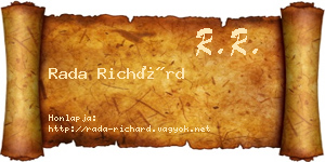 Rada Richárd névjegykártya