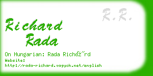 richard rada business card